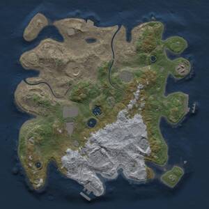 Thumbnail Rust Map: Procedural Map, Size: 3500, Seed: 834677711, 13 Monuments