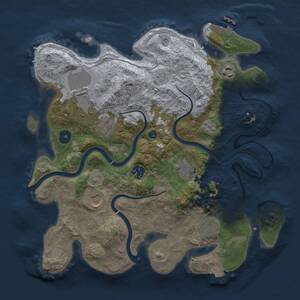 Thumbnail Rust Map: Procedural Map, Size: 3500, Seed: 1012749942, 13 Monuments