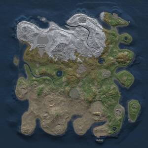 Thumbnail Rust Map: Procedural Map, Size: 3500, Seed: 1012749942, 13 Monuments