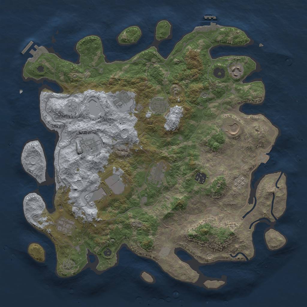 Rust Map: Procedural Map, Size: 4000, Seed: 27692, 18 Monuments