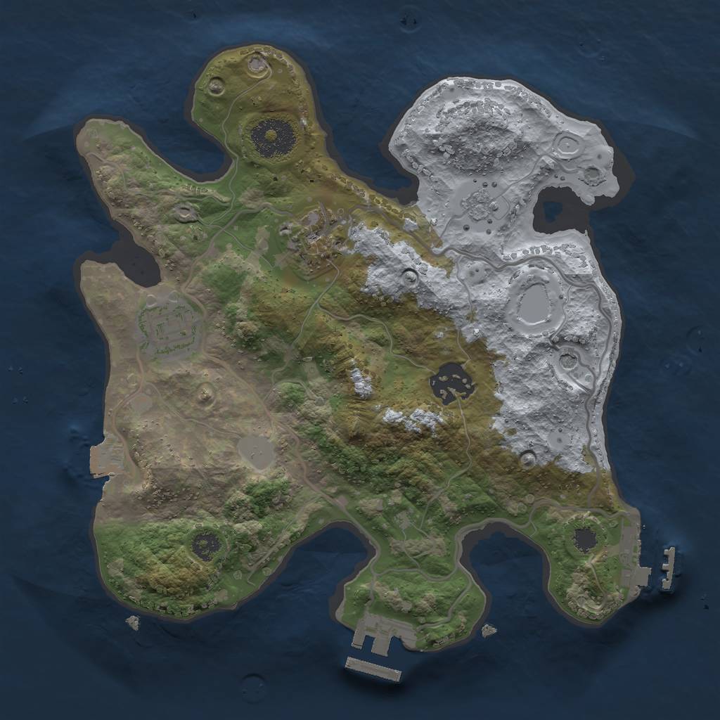 Rust Map: Procedural Map, Size: 2600, Seed: 8064, 10 Monuments