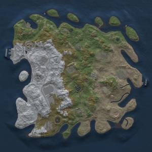 Thumbnail Rust Map: Procedural Map, Size: 4000, Seed: 1711538316, 19 Monuments