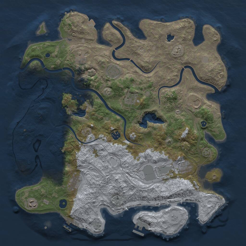 Rust Map: Procedural Map, Size: 4250, Seed: 17762024, 16 Monuments