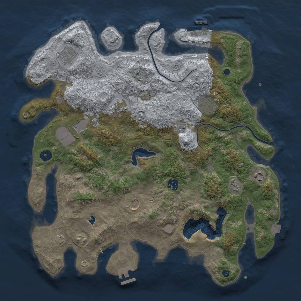 Rust Map: Procedural Map, Size: 4000, Seed: 1770864879, 14 Monuments