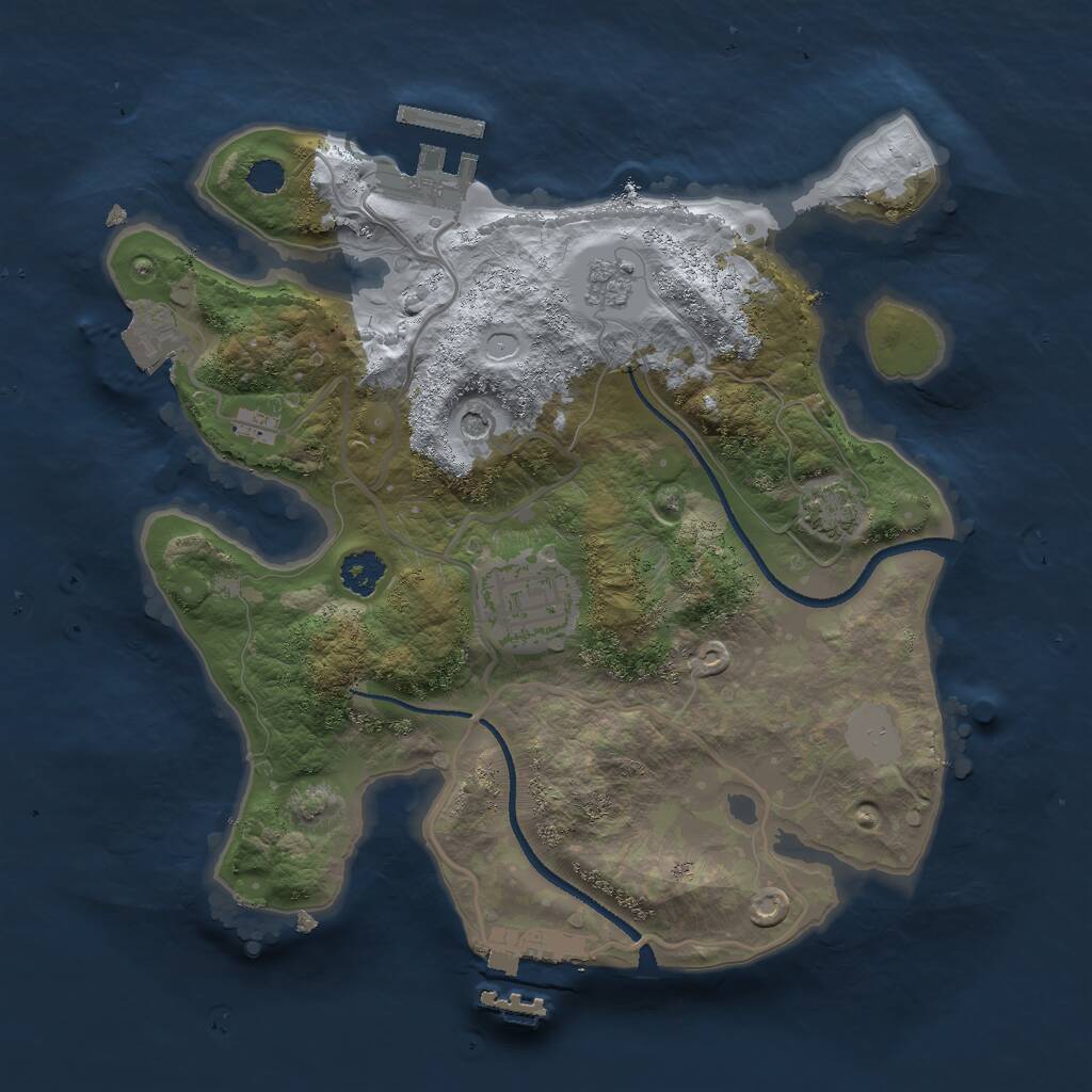 Rust Map: Procedural Map, Size: 2500, Seed: 69420339, 7 Monuments