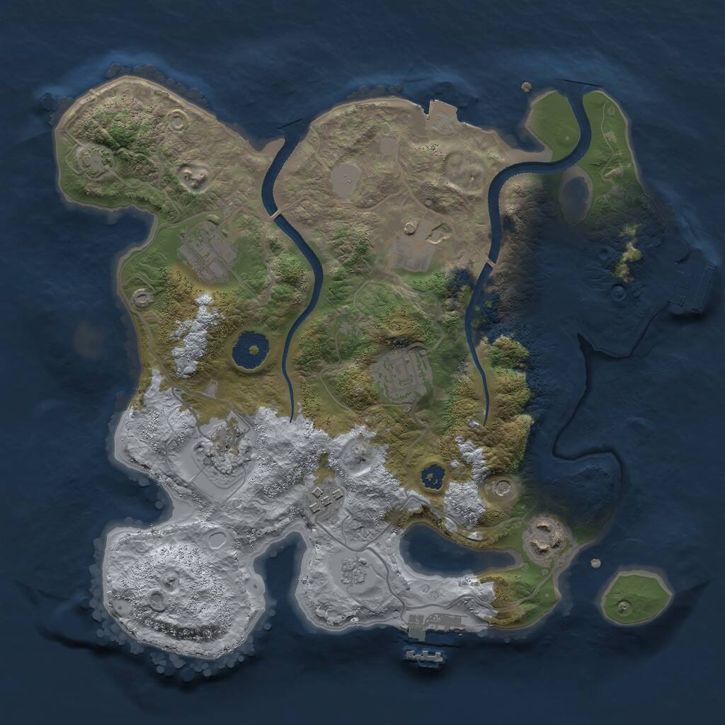 Rust Map: Procedural Map, Size: 3000, Seed: 1943090770, 12 Monuments