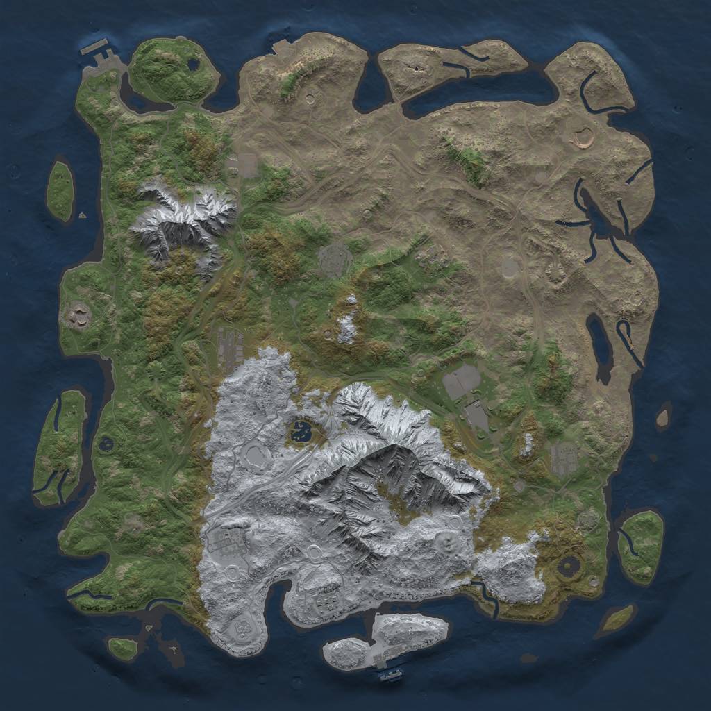 Rust Map: Procedural Map, Size: 5000, Seed: 29430, 19 Monuments