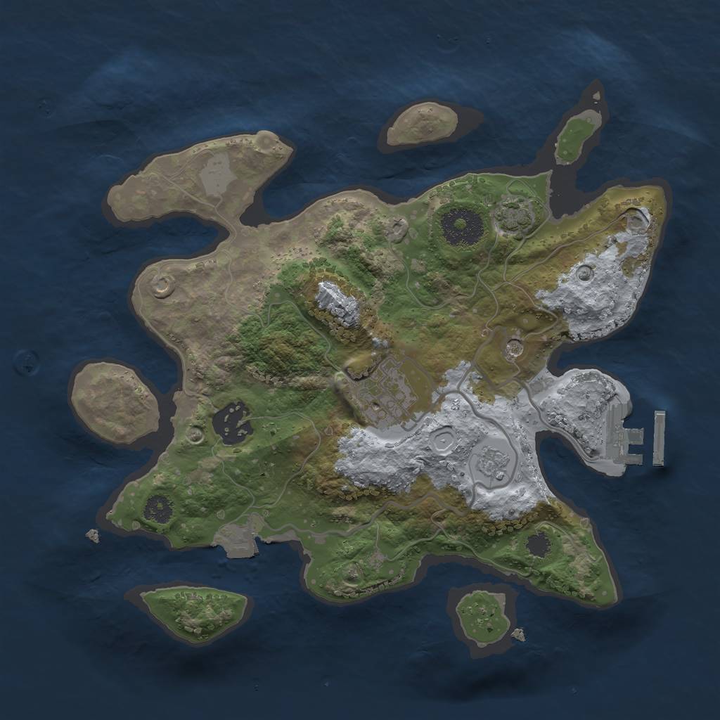 Rust Map: Procedural Map, Size: 2650, Seed: 1921524104, 9 Monuments
