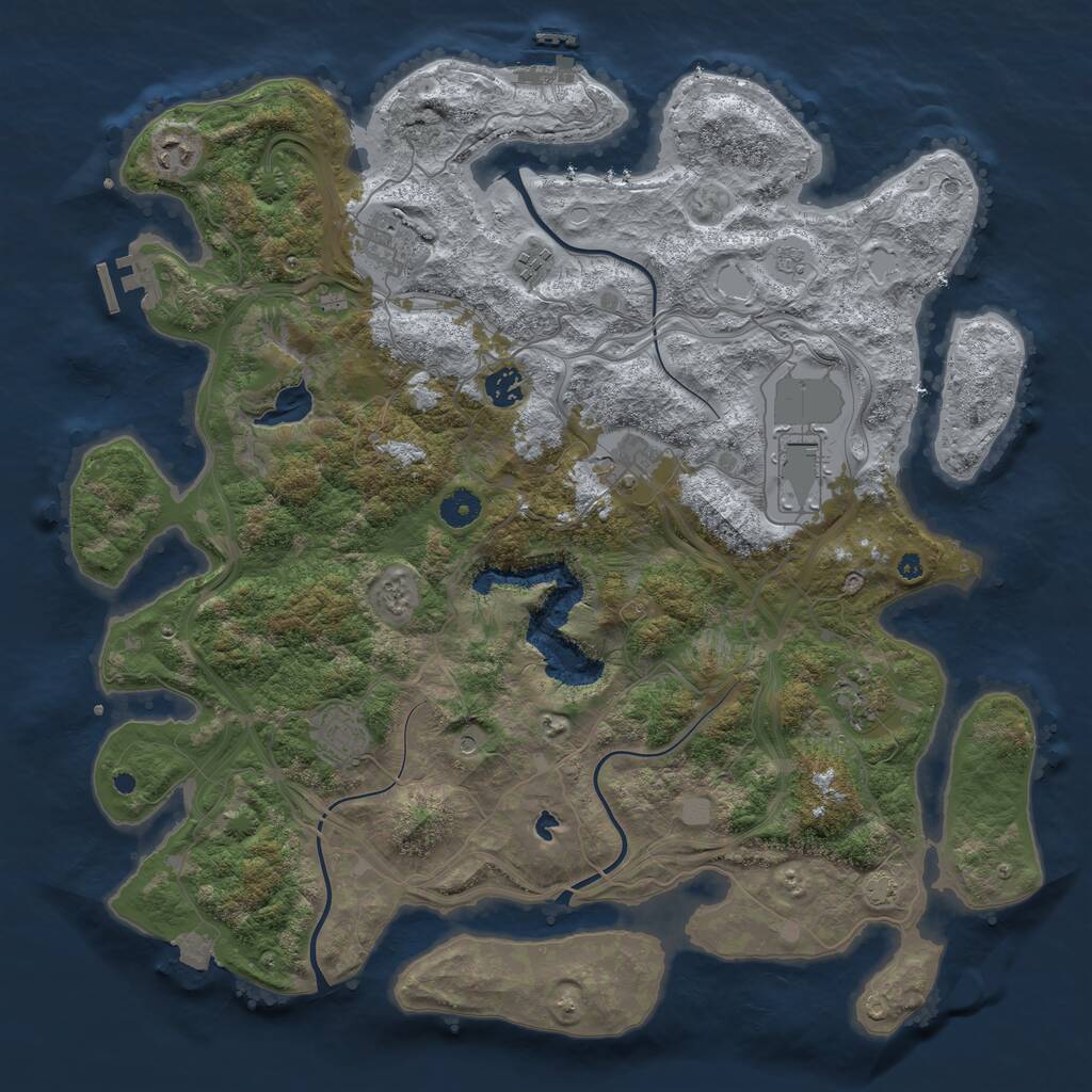 Rust Map: Procedural Map, Size: 4250, Seed: 51043, 14 Monuments