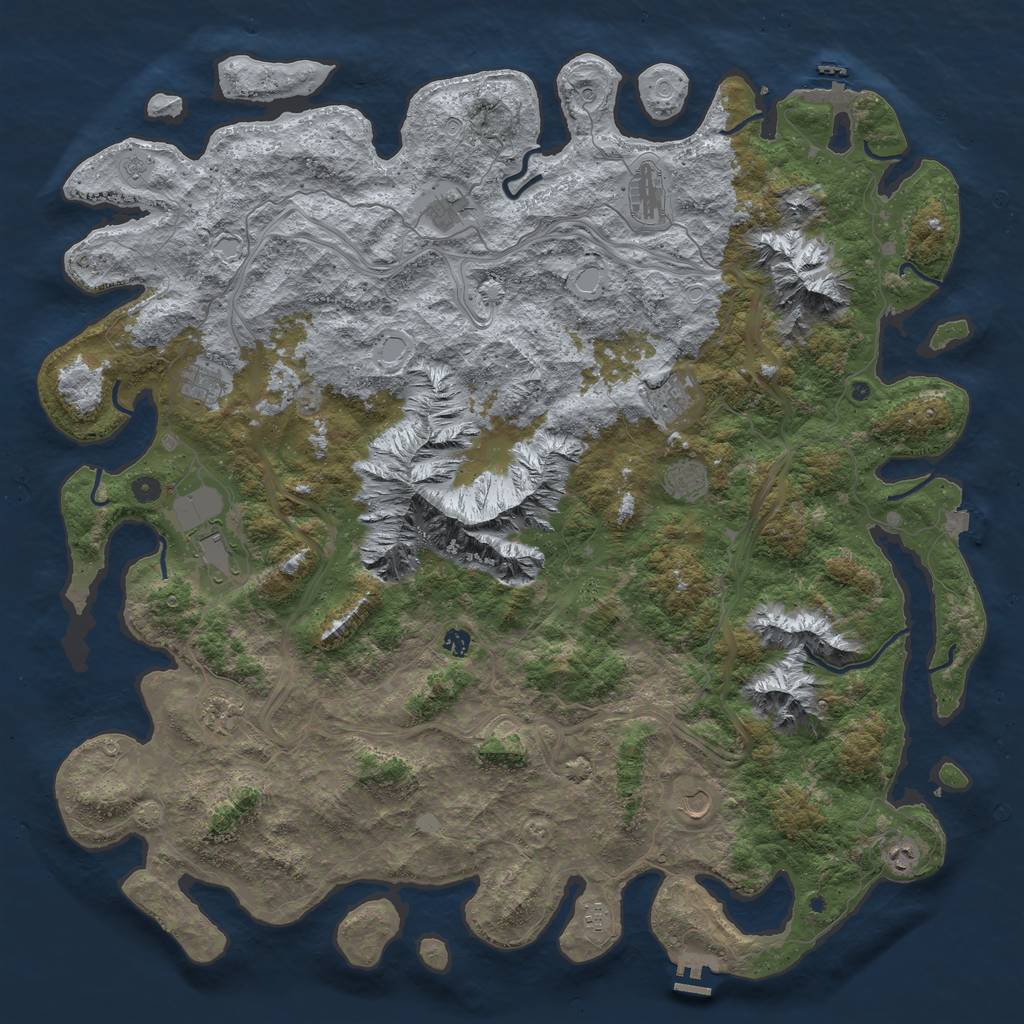 Rust Map: Procedural Map, Size: 5555, Seed: 1234, 19 Monuments