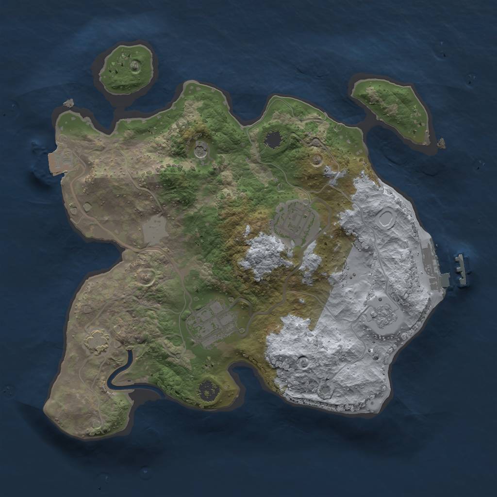 Rust Map: Procedural Map, Size: 2500, Seed: 4234, 9 Monuments