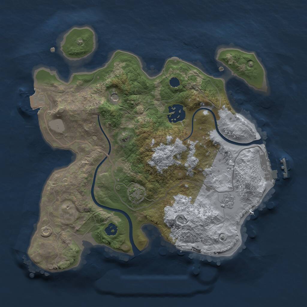 Rust Map: Procedural Map, Size: 2500, Seed: 4234, 6 Monuments