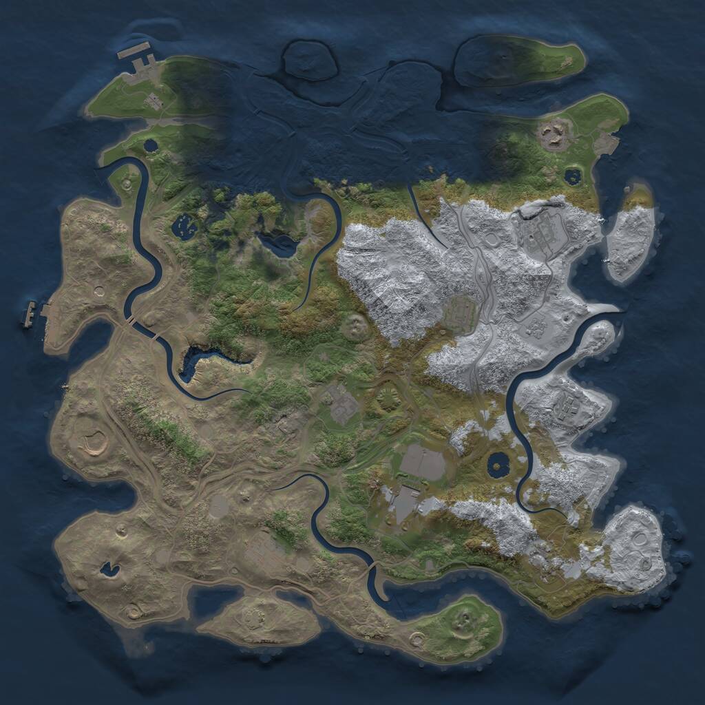 Rust Map: Procedural Map, Size: 4250, Seed: 12738612, 16 Monuments