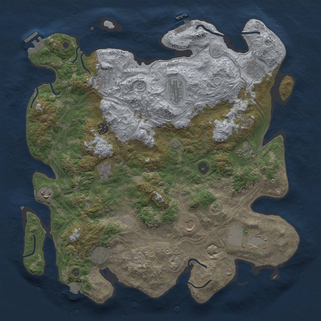 Rust Map: Procedural Map, Size: 4250, Seed: 19627, 19 Monuments