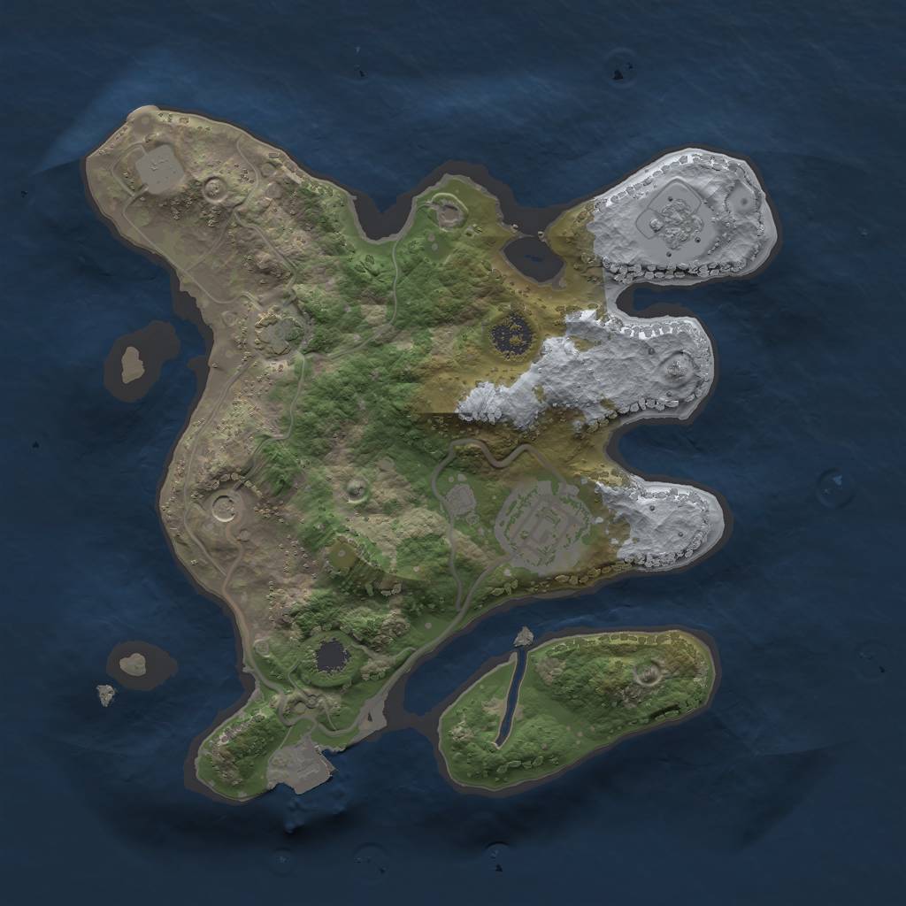 Rust Map: Procedural Map, Size: 2300, Seed: 9578, 7 Monuments