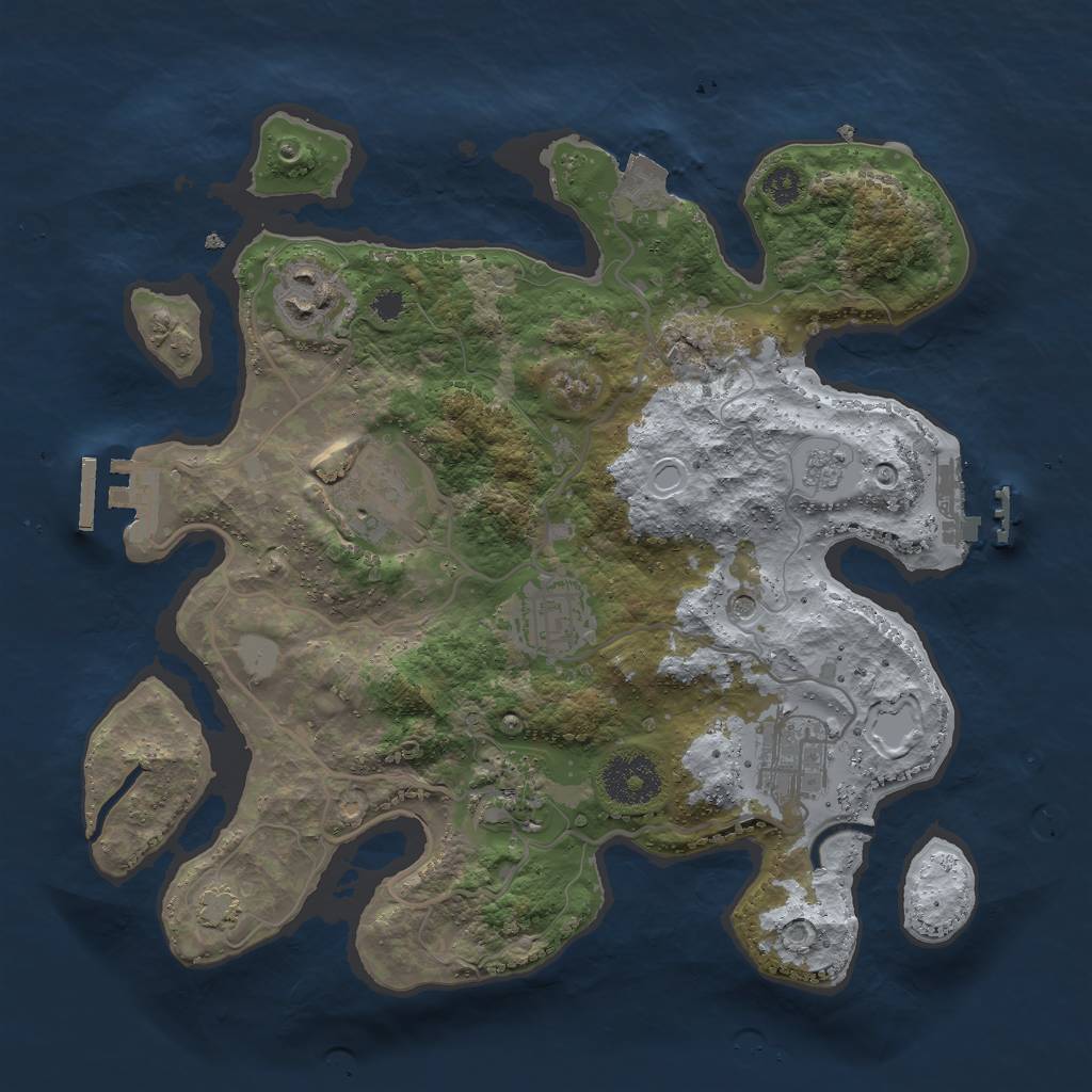 Rust Map: Procedural Map, Size: 3000, Seed: 212271147, 13 Monuments