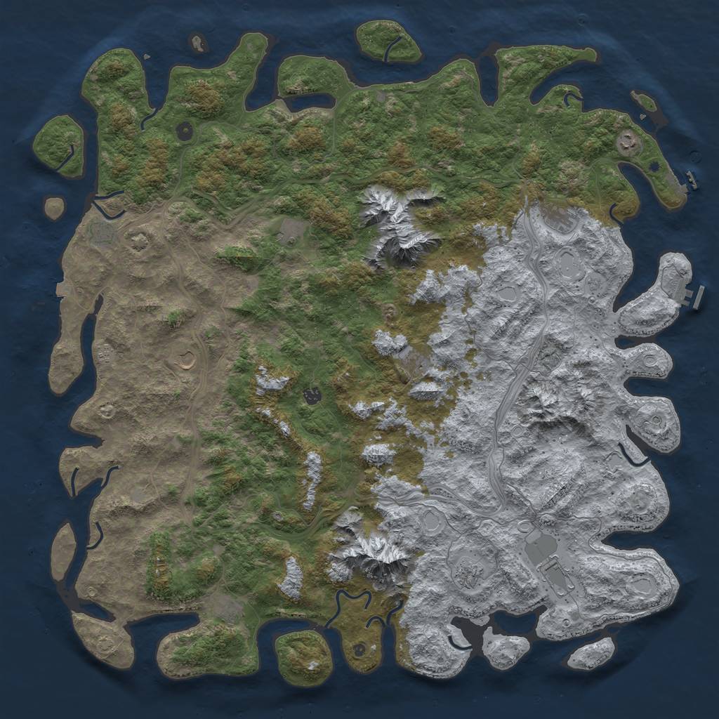 Rust Map: Procedural Map, Size: 6000, Seed: 39275472, 19 Monuments