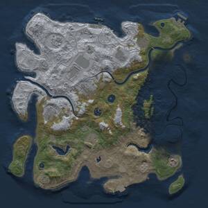 Thumbnail Rust Map: Procedural Map, Size: 4000, Seed: 1861723630, 16 Monuments