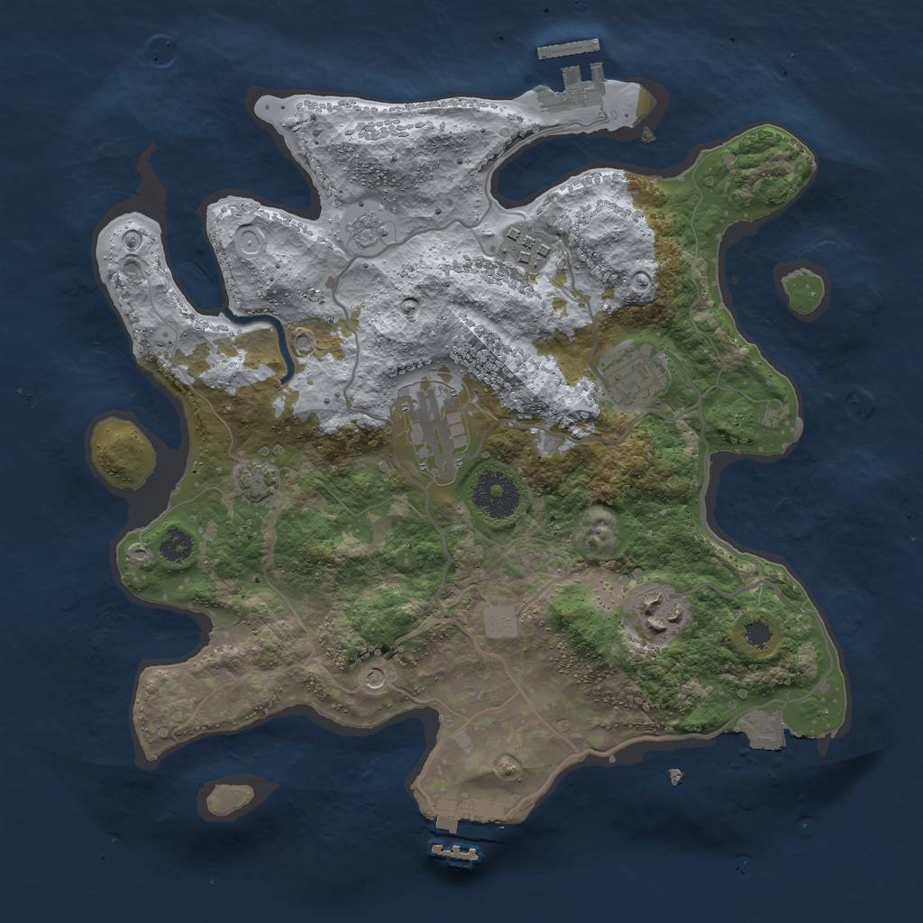 Rust Map: Procedural Map, Size: 3000, Seed: 639344364, 12 Monuments