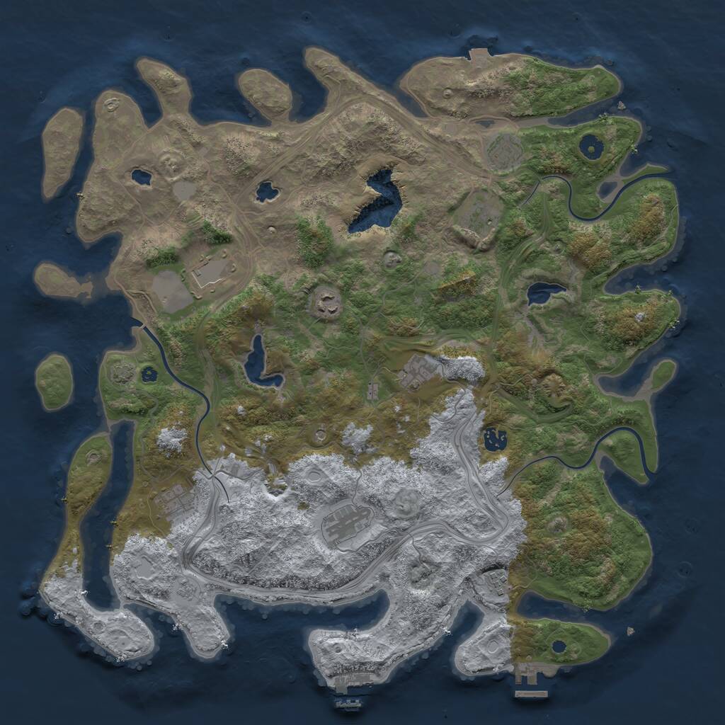 Rust Map: Procedural Map, Size: 4500, Seed: 1828992540, 15 Monuments