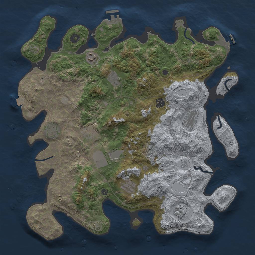 Rust Map: Procedural Map, Size: 4000, Seed: 336561082, 17 Monuments