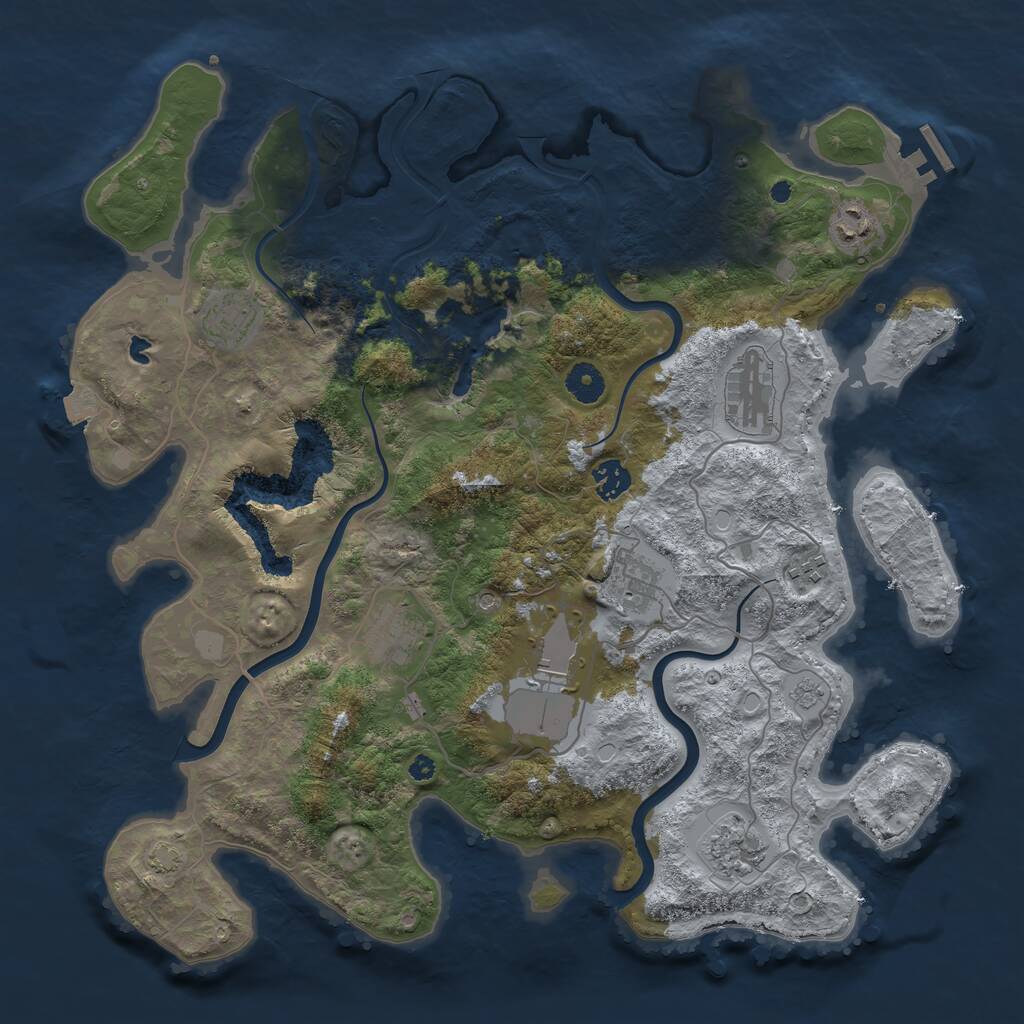 Rust Map: Procedural Map, Size: 4000, Seed: 336561082, 14 Monuments