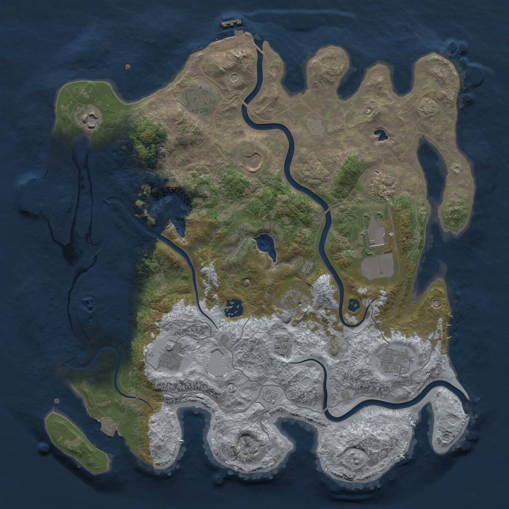 Rust Map: Procedural Map, Size: 4000, Seed: 1234567362, 16 Monuments