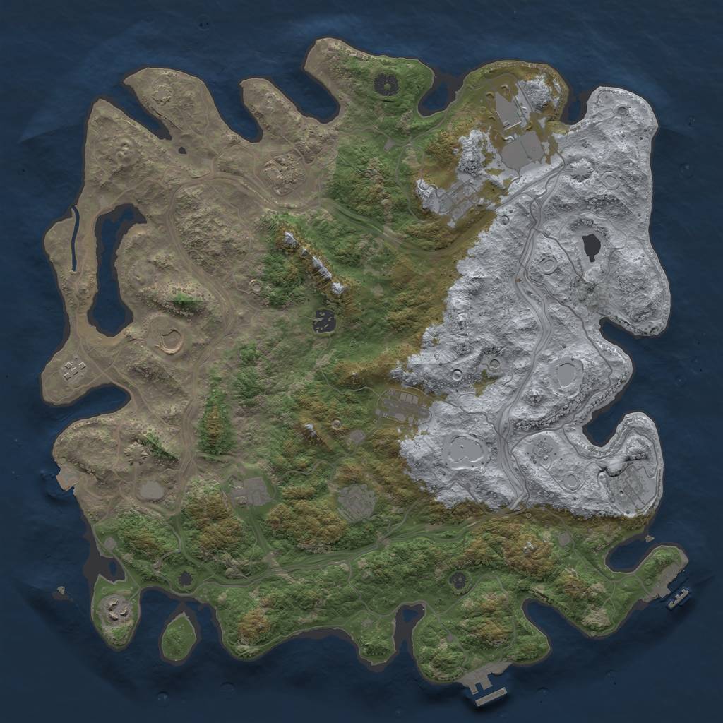 Rust Map: Procedural Map, Size: 4500, Seed: 872125080, 19 Monuments