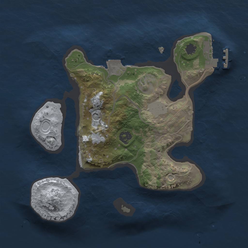 Rust Map: Procedural Map, Size: 2000, Seed: 312221, 5 Monuments