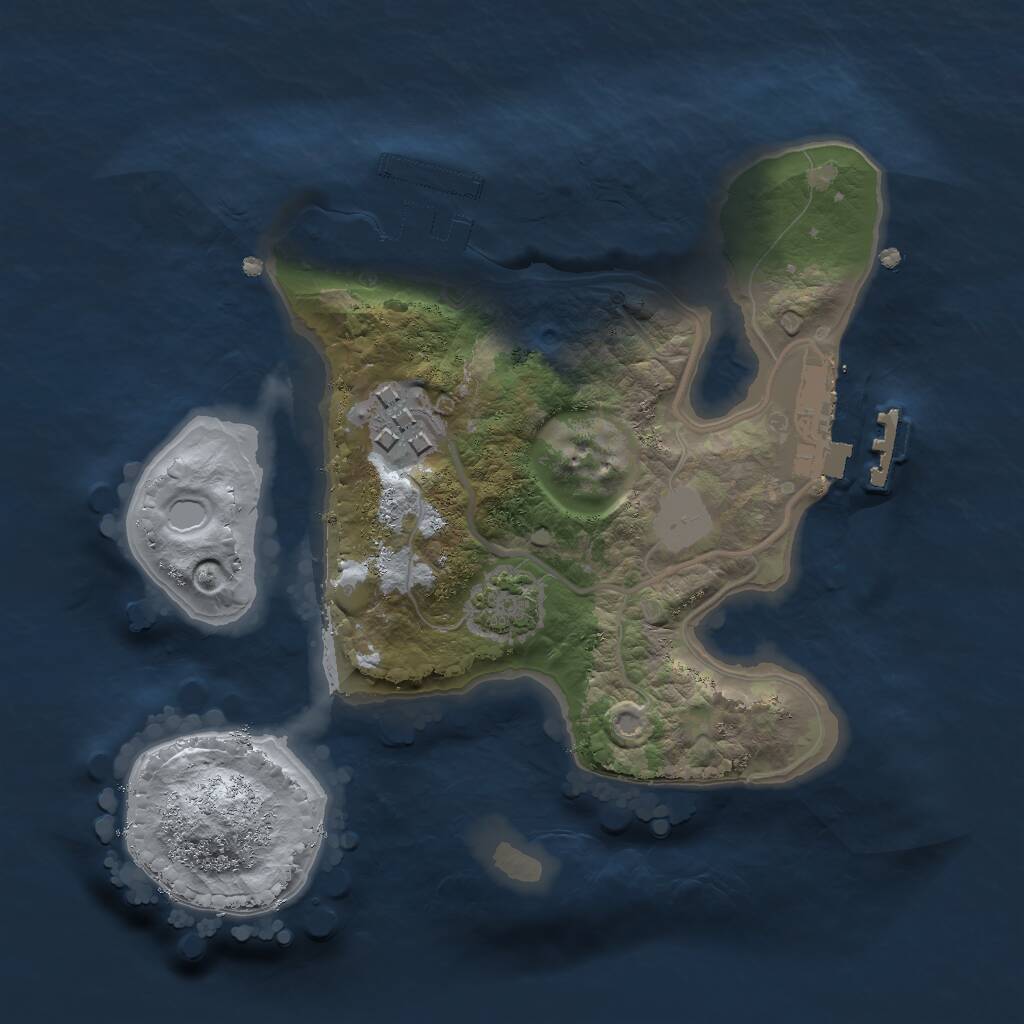 Rust Map: Procedural Map, Size: 2000, Seed: 312221, 5 Monuments