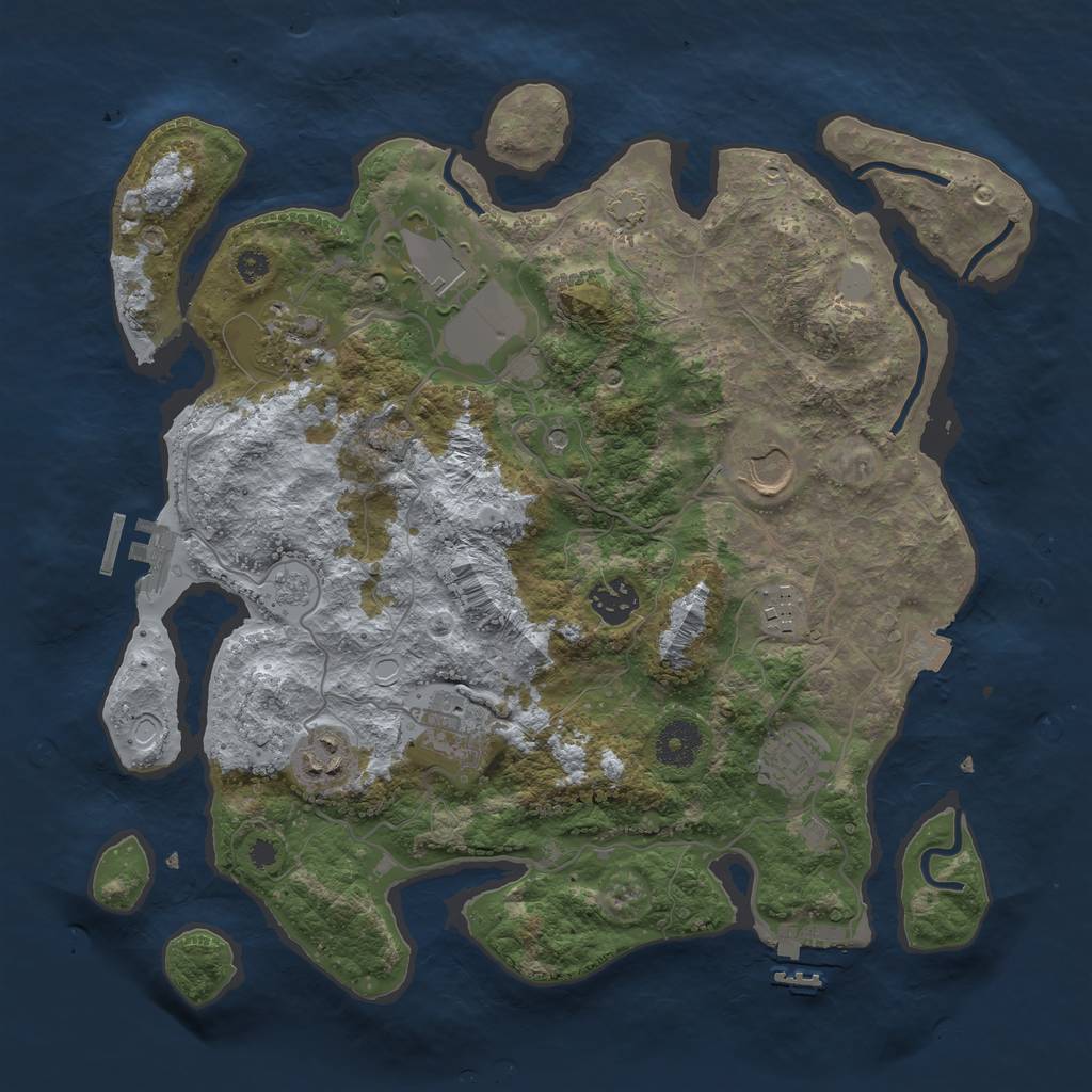 Rust Map: Procedural Map, Size: 3500, Seed: 299886204, 16 Monuments