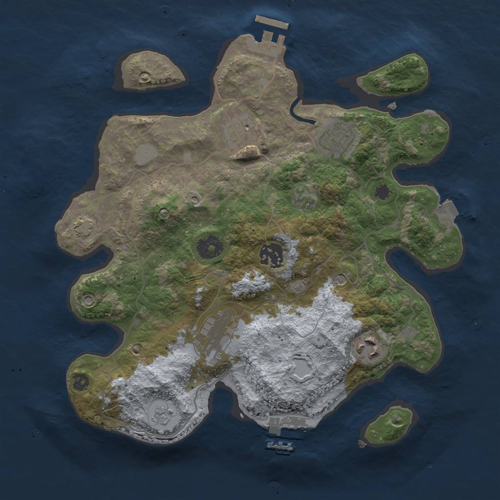 Rust Map: Procedural Map, Size: 3000, Seed: 1196020649, 13 Monuments