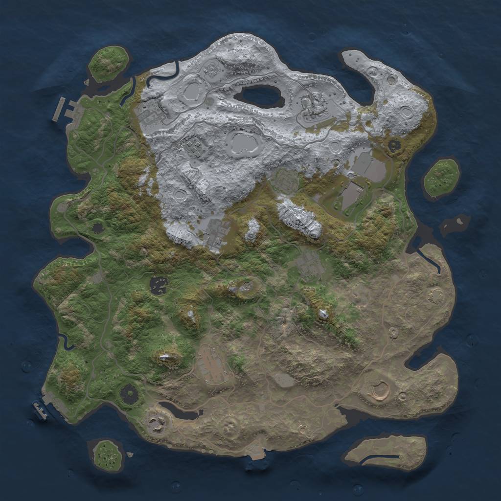 Rust Map: Procedural Map, Size: 4000, Seed: 79191467, 19 Monuments