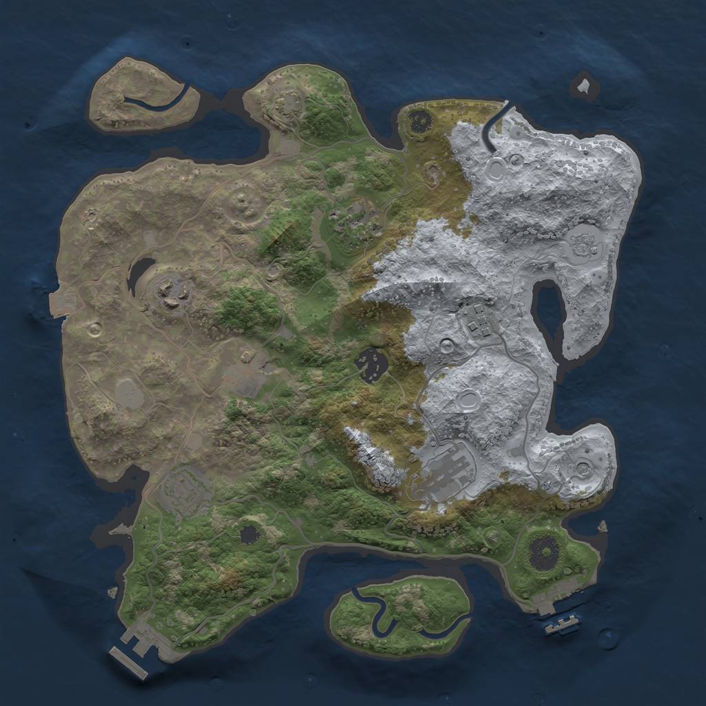 Rust Map: Procedural Map, Size: 3200, Seed: 673663638, 15 Monuments