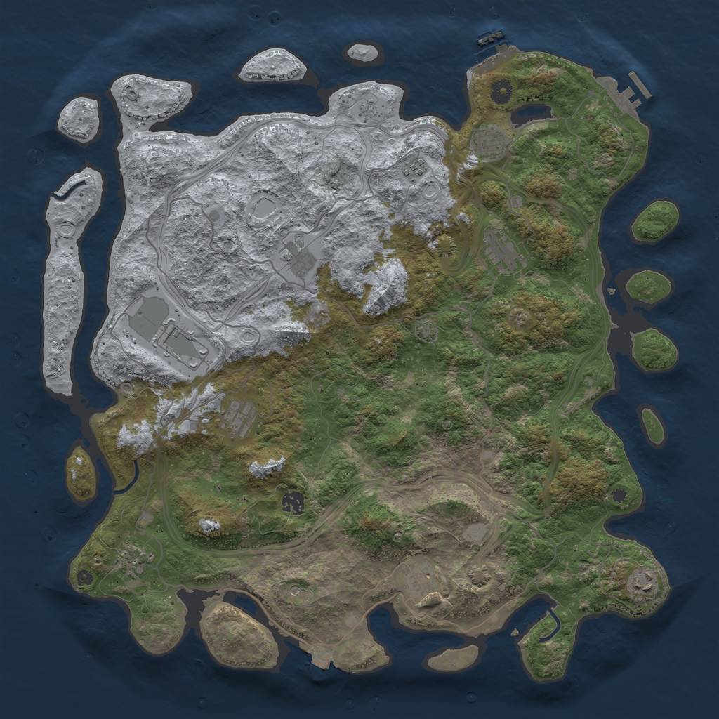 Rust Map: Procedural Map, Size: 4550, Seed: 103170376, 18 Monuments