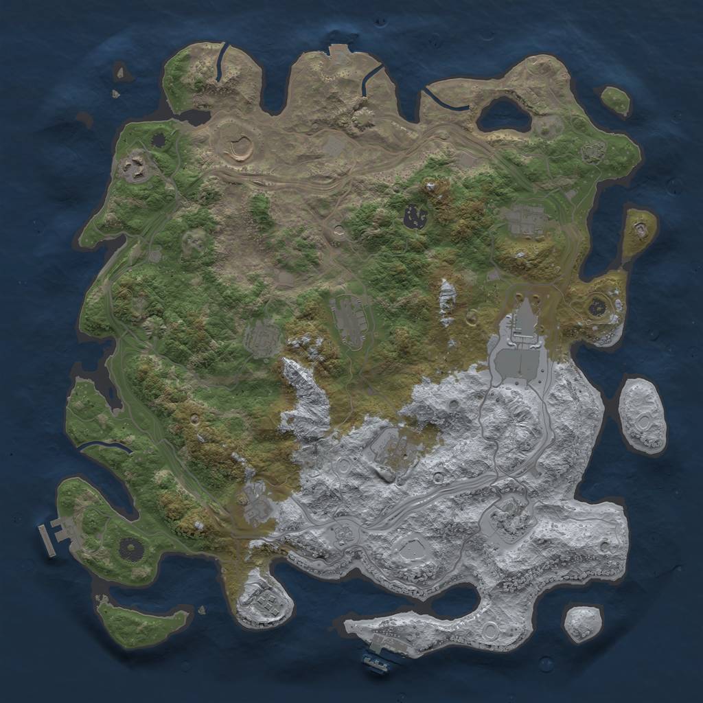 Rust Map: Procedural Map, Size: 4250, Seed: 1086140382, 19 Monuments