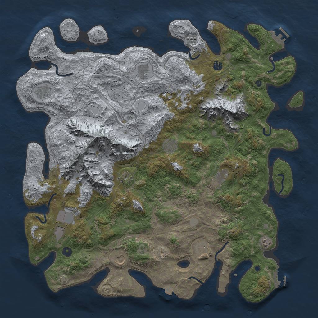 Rust Map: Procedural Map, Size: 5000, Seed: 470945777, 19 Monuments