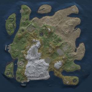 Thumbnail Rust Map: Procedural Map, Size: 3500, Seed: 1104797652, 16 Monuments