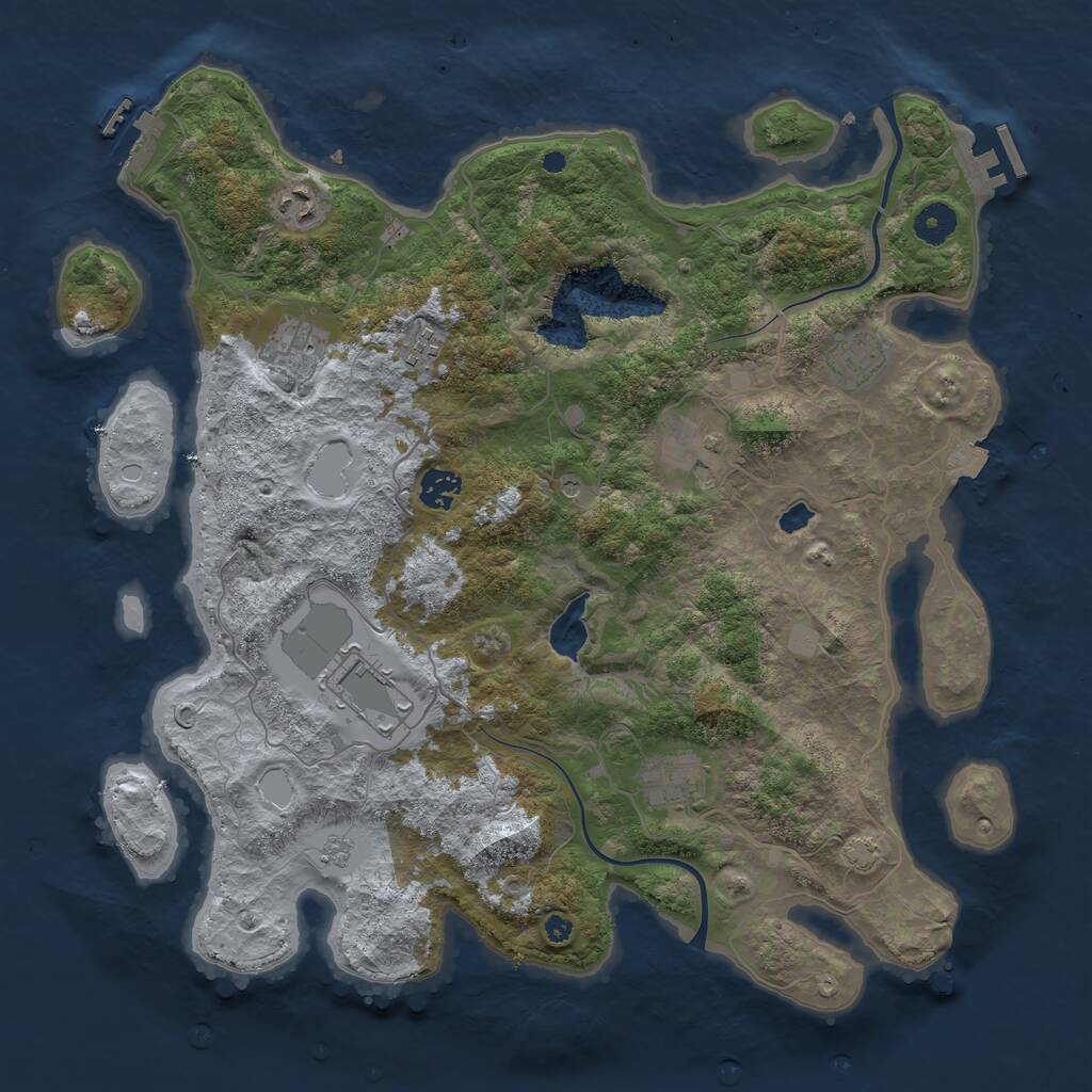 Rust Map: Procedural Map, Size: 4000, Seed: 140254779, 14 Monuments