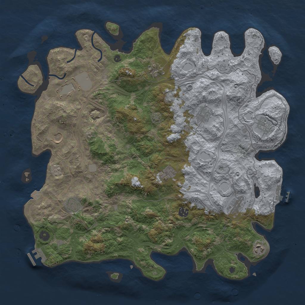 Rust Map: Procedural Map, Size: 4400, Seed: 12484, 19 Monuments