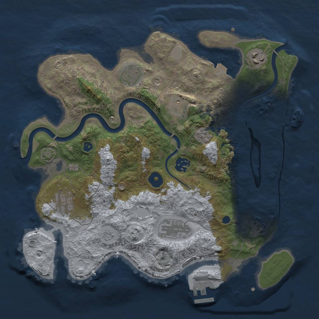 Rust Map: Procedural Map, Size: 3300, Seed: 2022902483, 13 Monuments