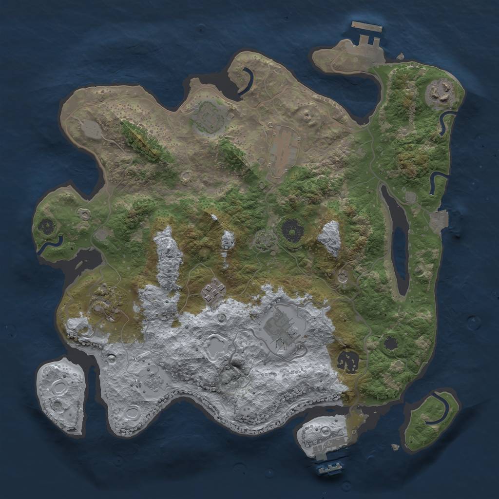 Rust Map: Procedural Map, Size: 3300, Seed: 2022902483, 15 Monuments