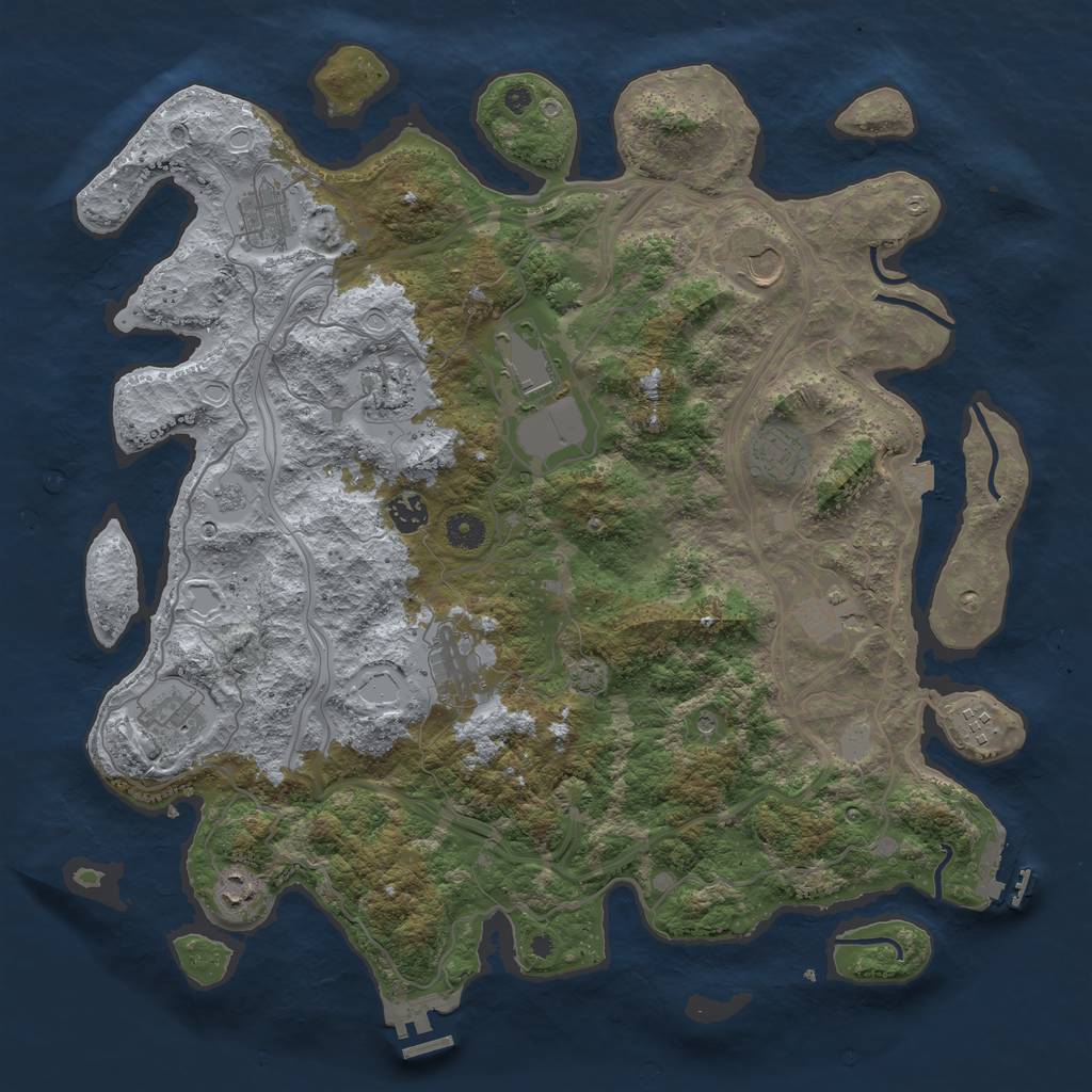 Rust Map: Procedural Map, Size: 4250, Seed: 1133724131, 19 Monuments