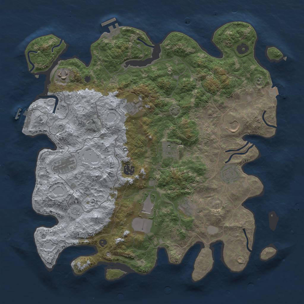 Rust Map: Procedural Map, Size: 4000, Seed: 1785788162, 17 Monuments