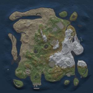 Thumbnail Rust Map: Procedural Map, Size: 3500, Seed: 1300099014, 15 Monuments