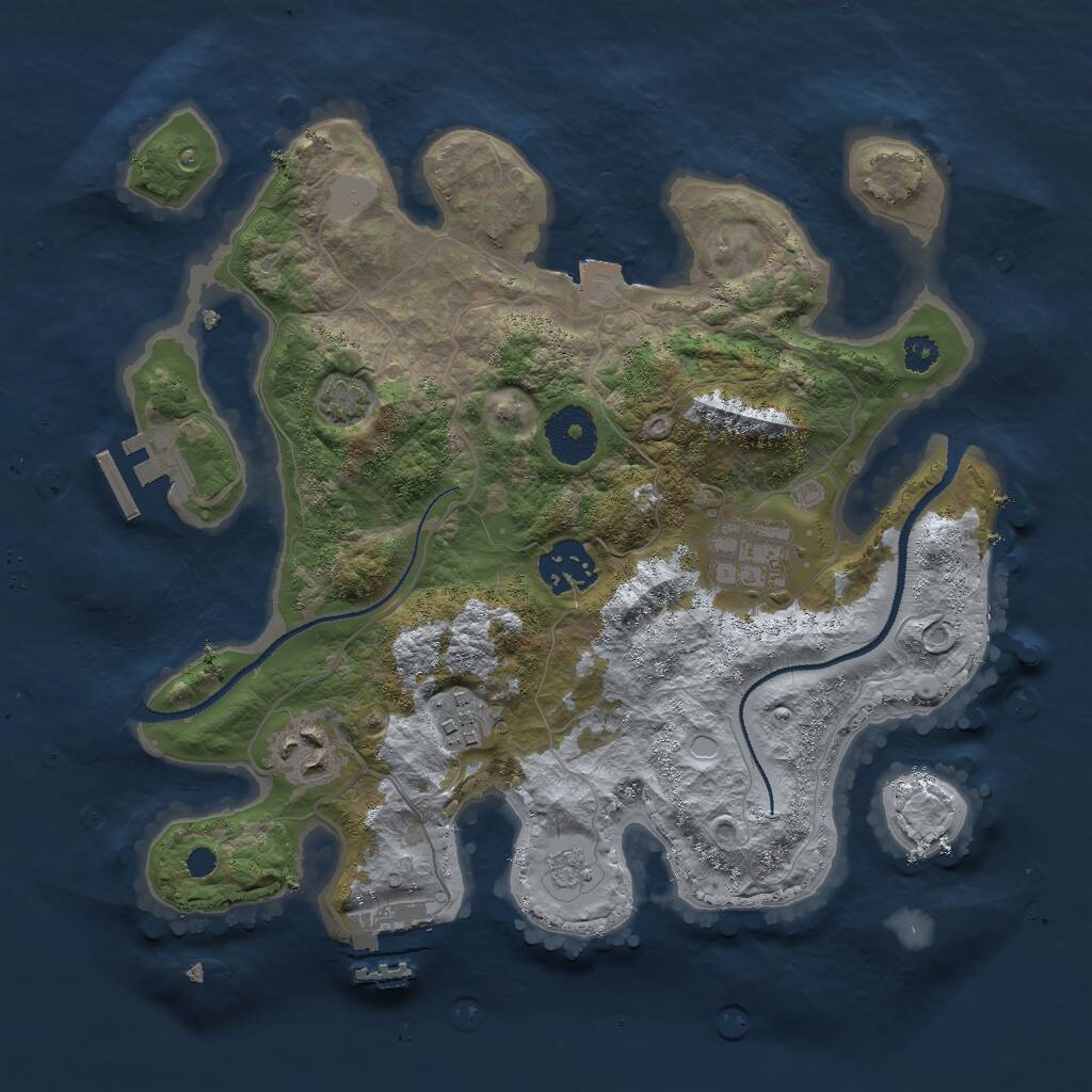 Rust Map: Procedural Map, Size: 3000, Seed: 148, 9 Monuments
