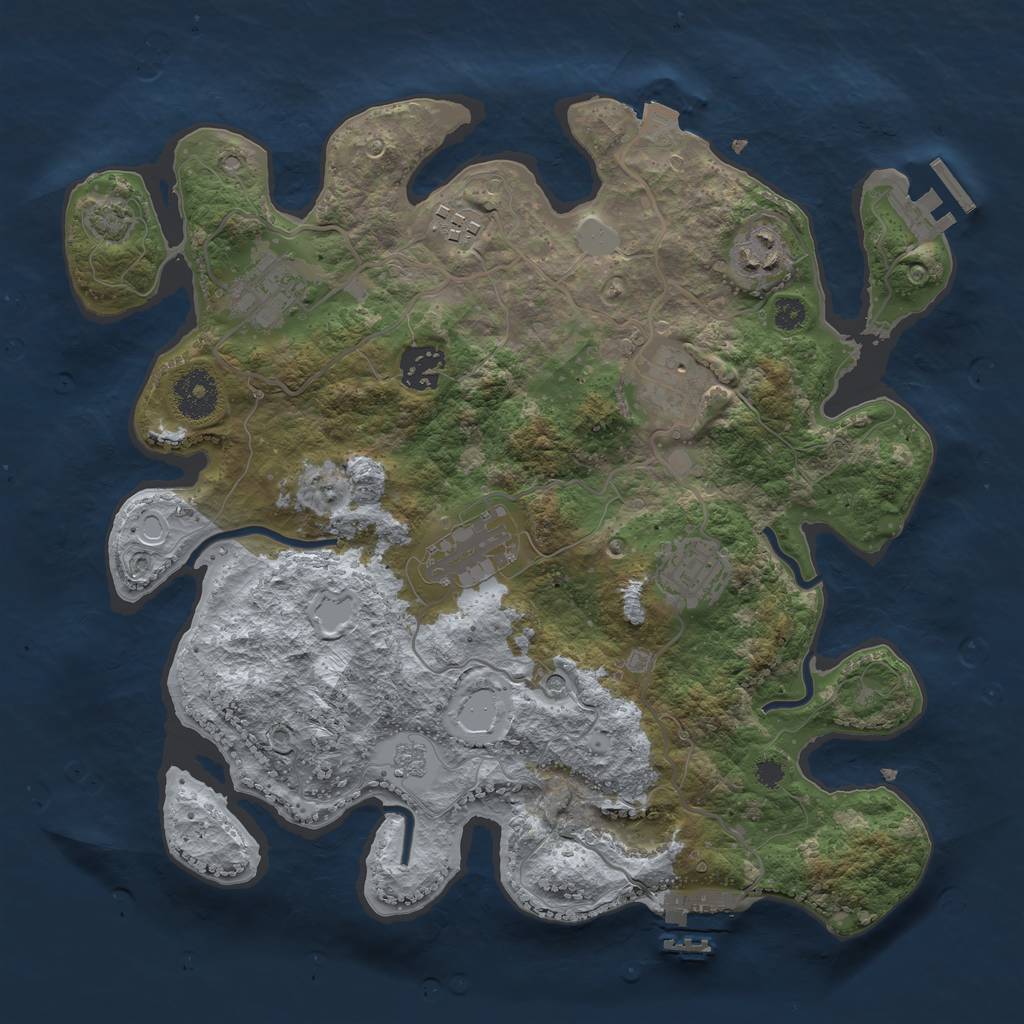 Rust Map: Procedural Map, Size: 3300, Seed: 1810289254, 15 Monuments