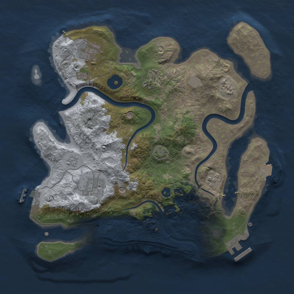 Rust Map: Procedural Map, Size: 3000, Seed: 108997861, 10 Monuments
