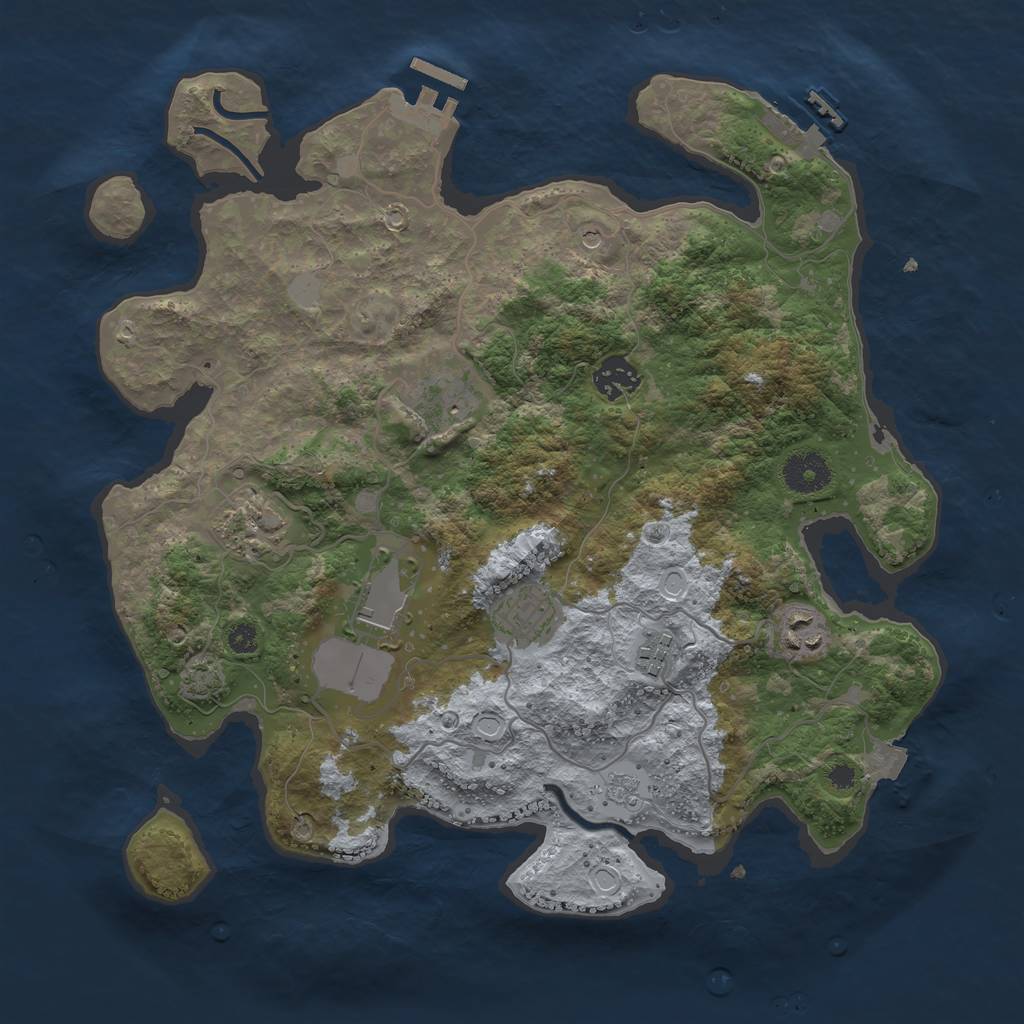 Rust Map: Procedural Map, Size: 3500, Seed: 322189246, 15 Monuments