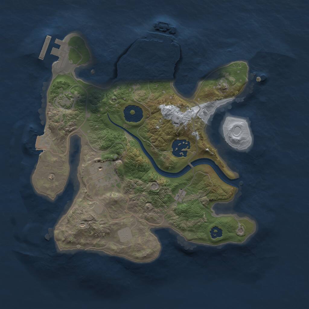 Rust Map: Procedural Map, Size: 2500, Seed: 1797895246, 6 Monuments